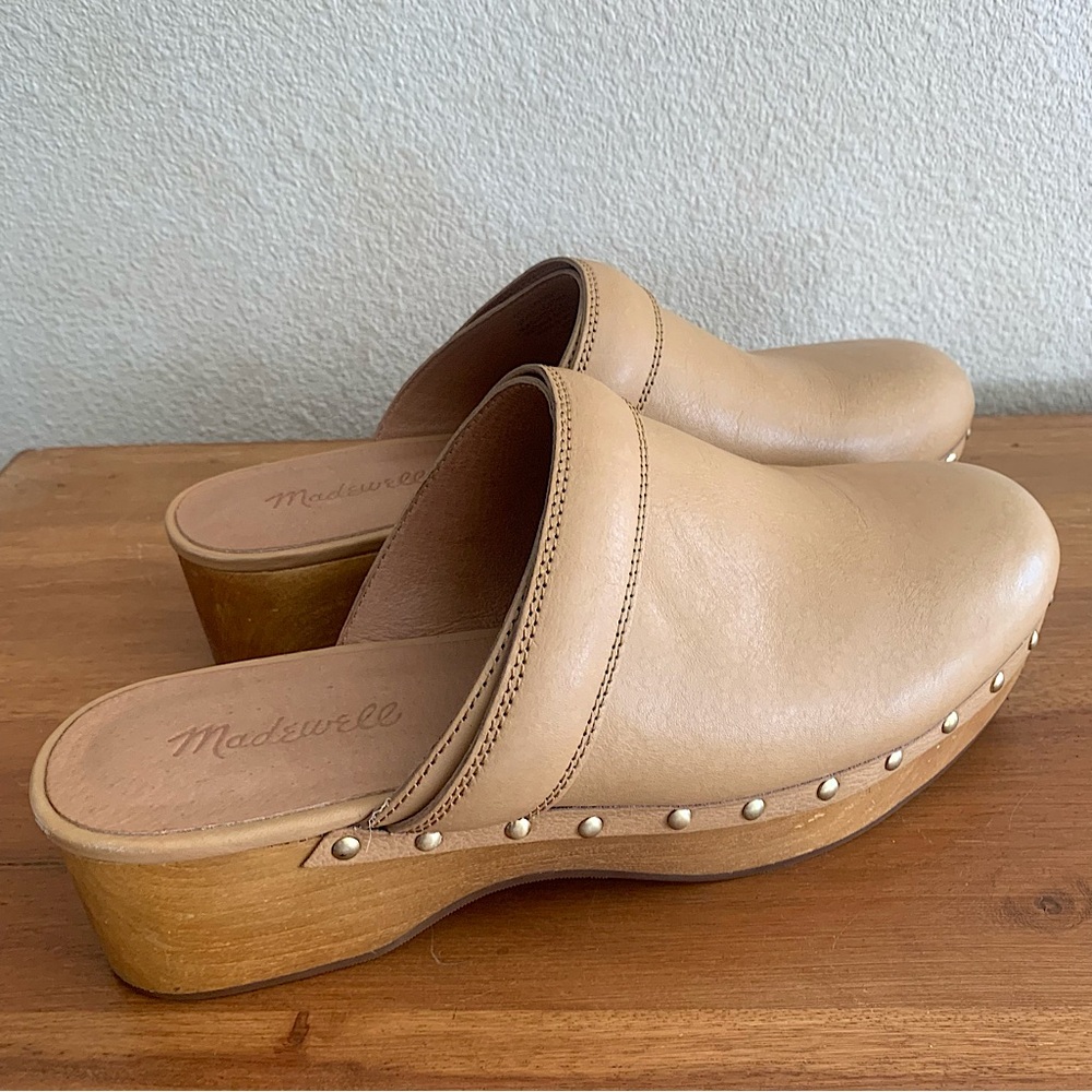 Madewell Tan Leather Cecily Clog / Mule 8.5